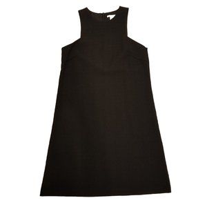 Sleeveless Dress Cut Out Arms High Neck Structured Textured Black Dress H&M